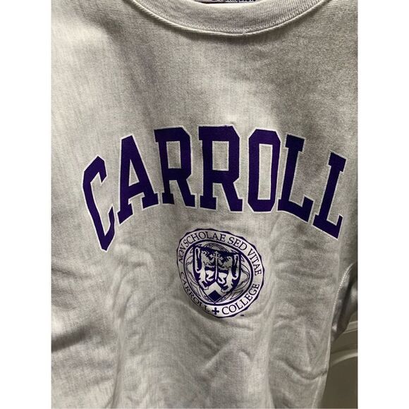 Champion Reverse Weave Carleton Sweatshirt Pullover Jumper Print Out Logo / Cham - Picture 2 of 5